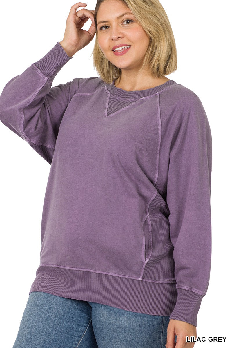 Lilac Pullover Sweater with Pockets