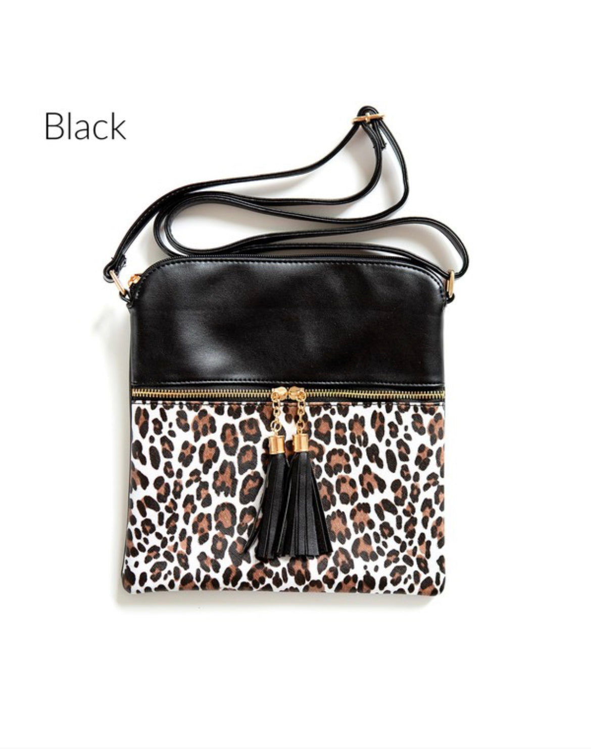 Leopard Crossbody Purse Black, Blush, White or Camel