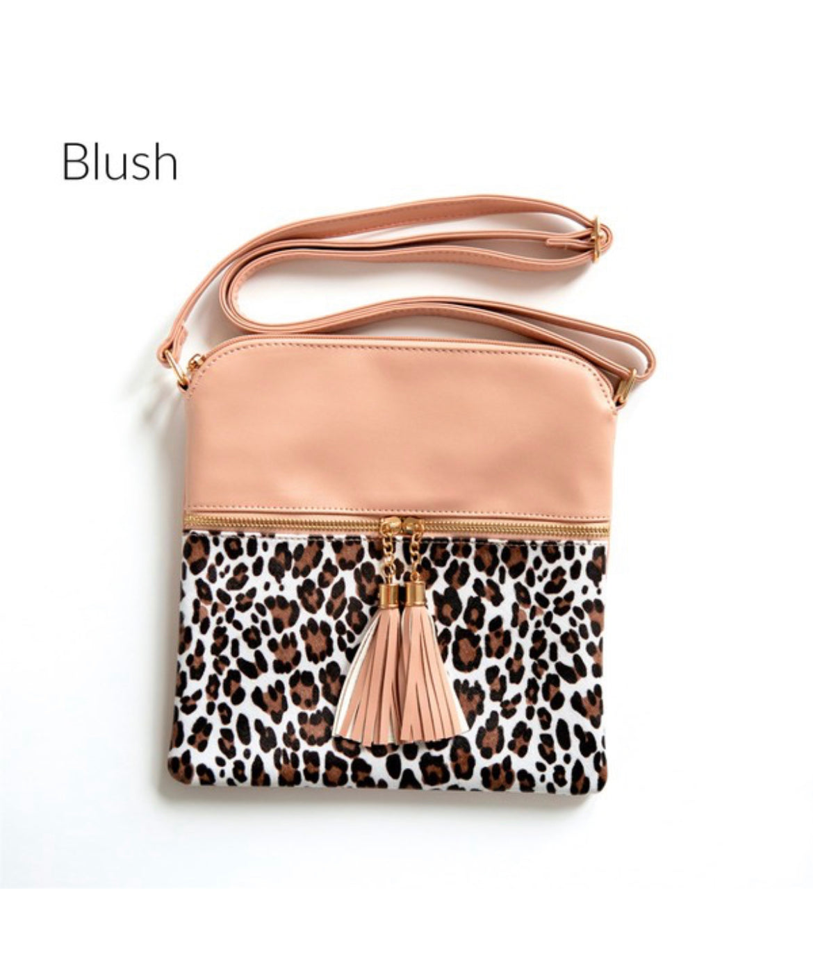 Leopard Crossbody Purse Black, Blush, White or Camel