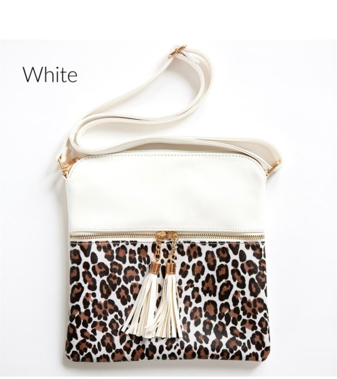 Leopard Crossbody Purse Black, Blush, White or Camel