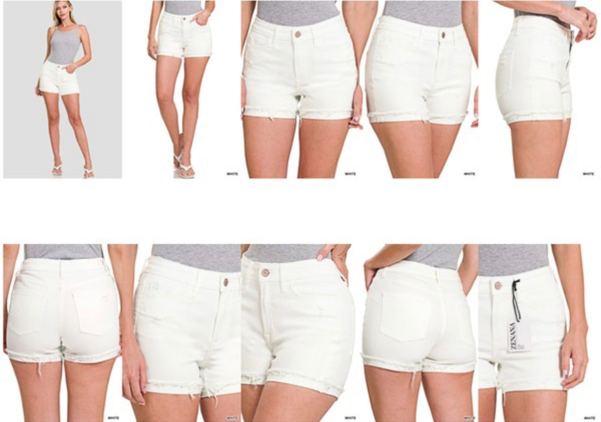 White Zenana Shorts