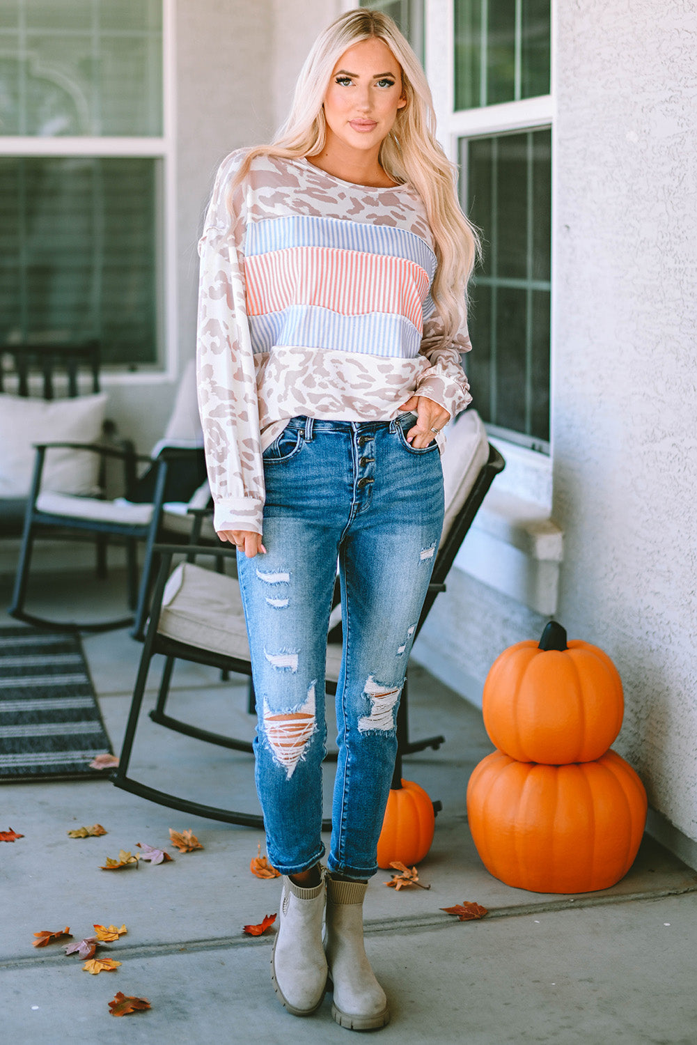 Puff Sleeve PatchWork Top