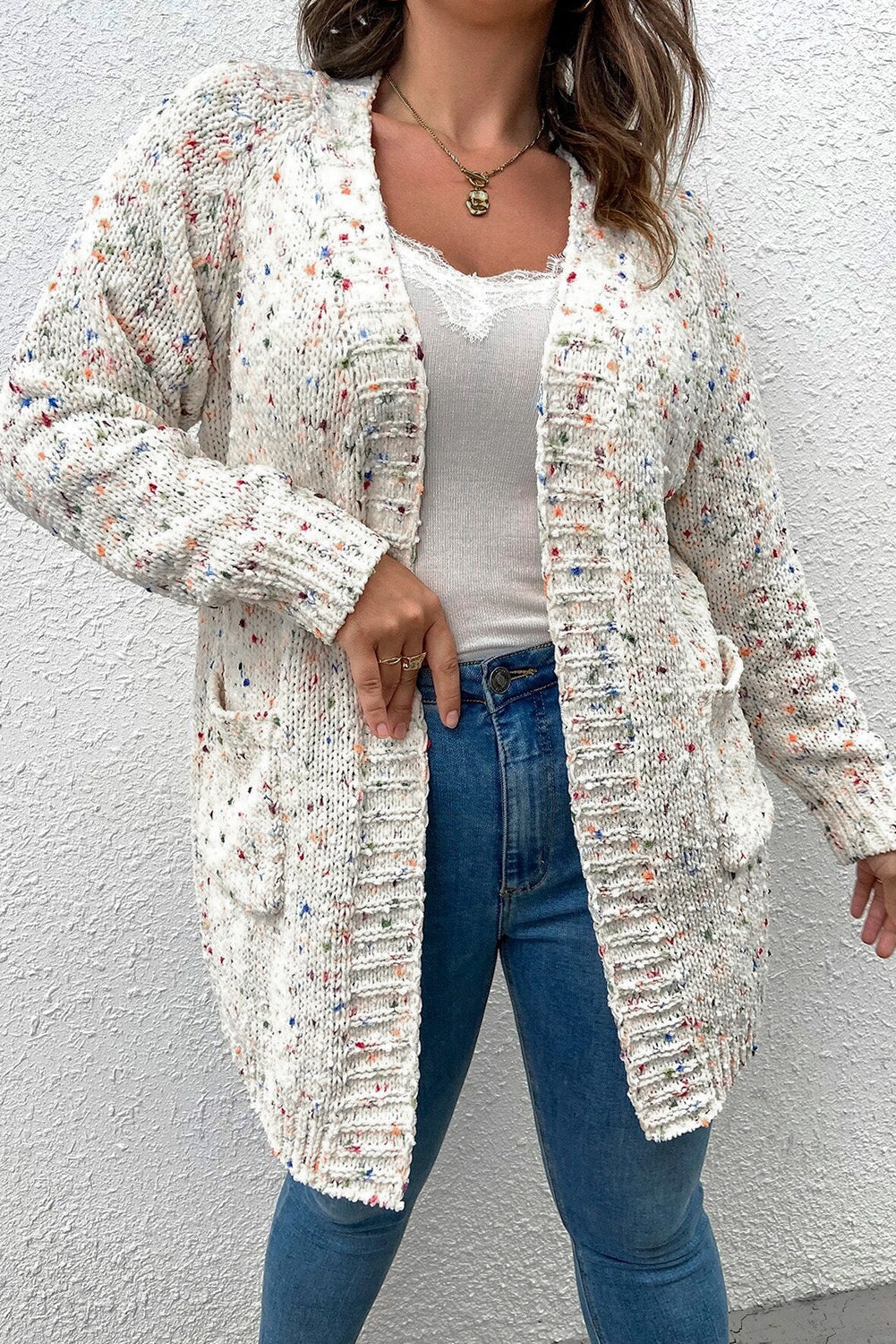 White Speckled Cardigan