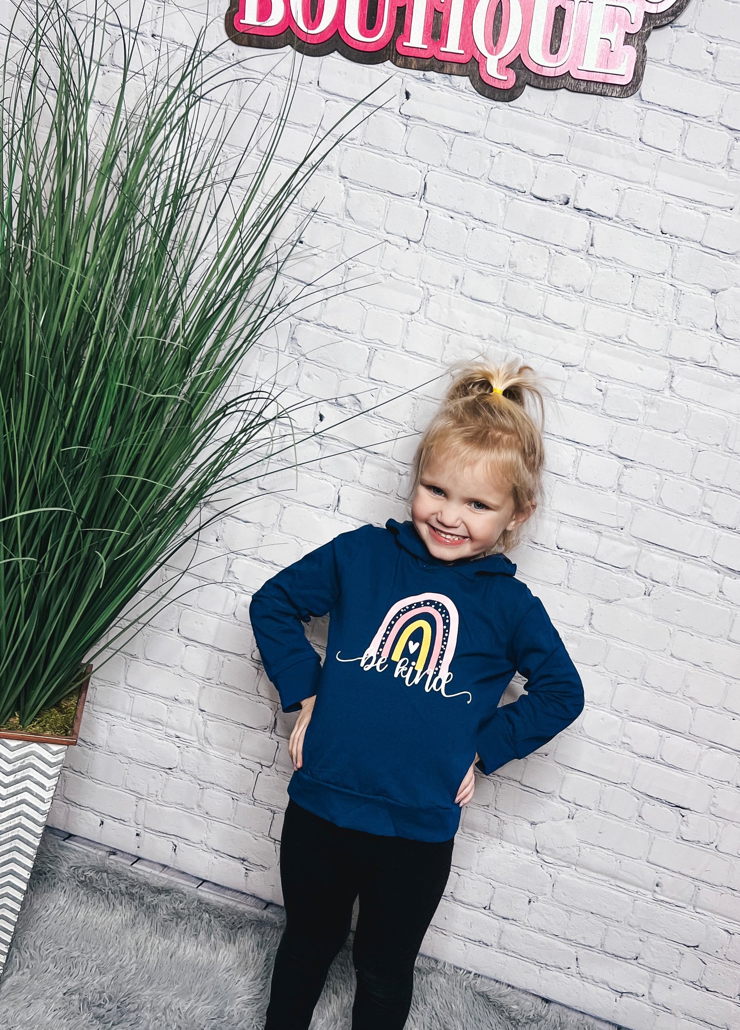 Navy Rainbow Be Kind Sweatshirt