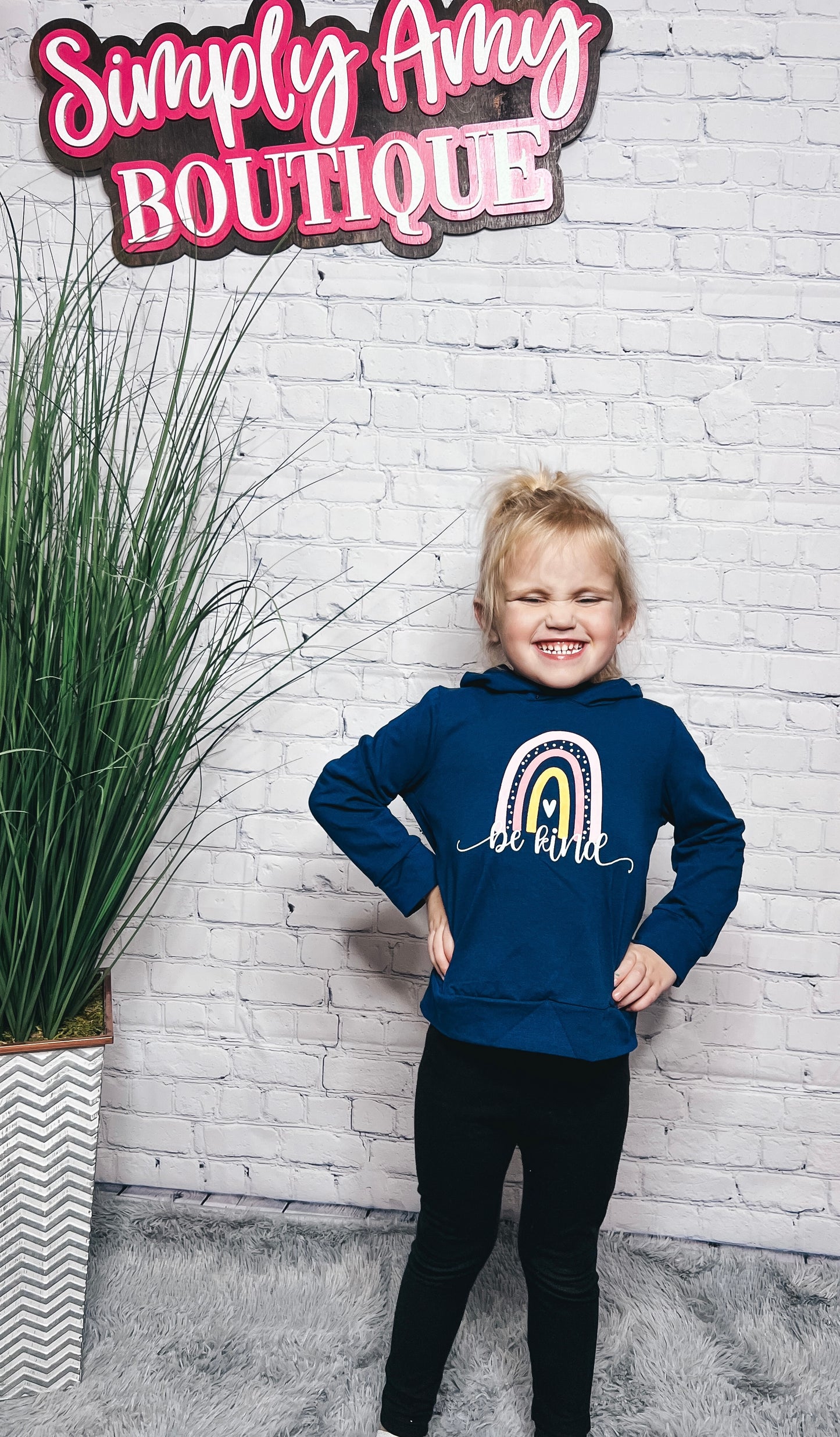 Navy Rainbow Be Kind Sweatshirt